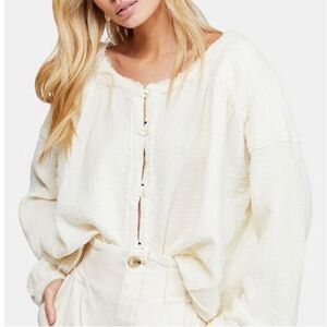 Free People Moving Mountains Long Sleeve Boho Top Size Small